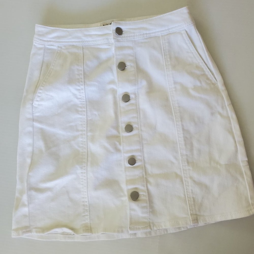 A New Day White Denim Button Up Skirt Size 4
